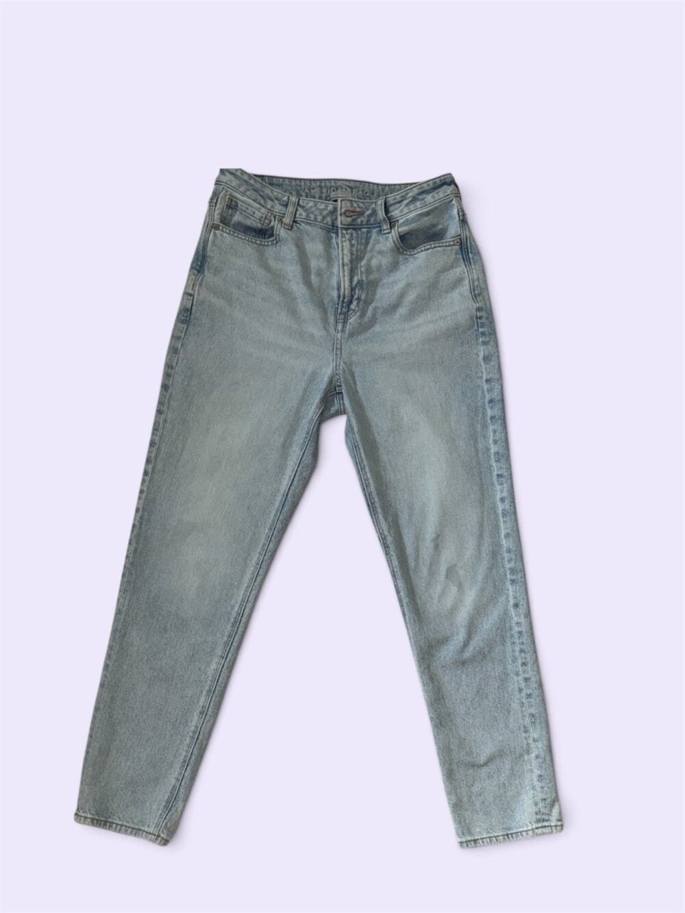 American Eagle Mom Jean Light Wash High Rise Sz 8